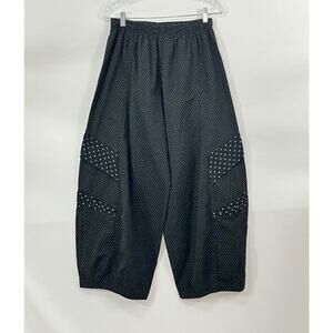 DRESS TO KILL Jane Mohr Sz 1 Black Wide Leg Lantern Pants Polka Dot